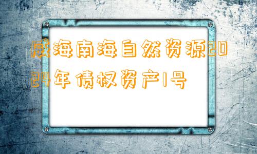 威海南海自然资源2024年债权资产1号