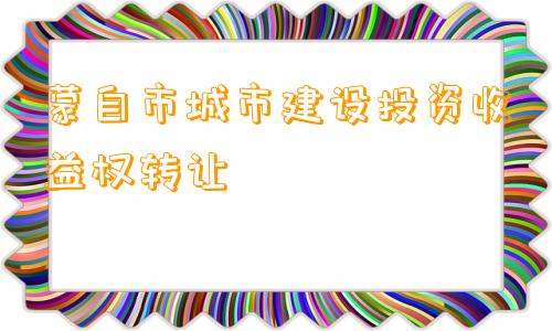 蒙自市城市建设投资收益权转让