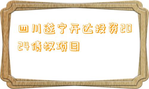 四川遂宁开达投资2024债权项目