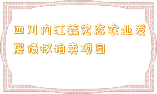 四川内江鑫宏态农业发展债权拍卖项目