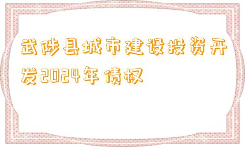 武陟县城市建设投资开发2024年债权