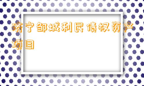 济宁邹城利民债权资产项目