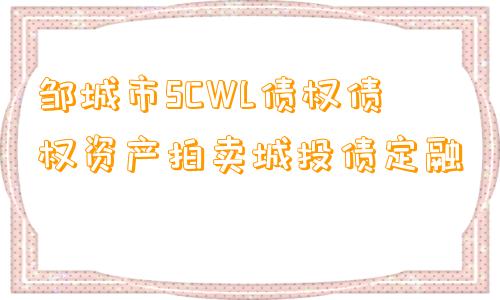 邹城市SCWL债权债权资产拍卖城投债定融