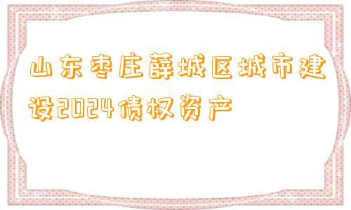 山东枣庄薛城区城市建设2024债权资产