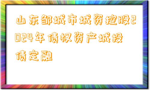 山东邹城市城资控股2024年债权资产城投债定融