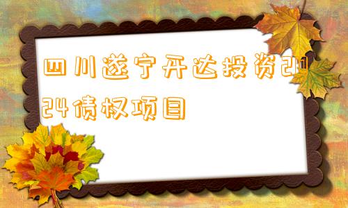 四川遂宁开达投资2024债权项目