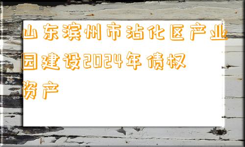 山东滨州市沾化区产业园建设2024年债权资产