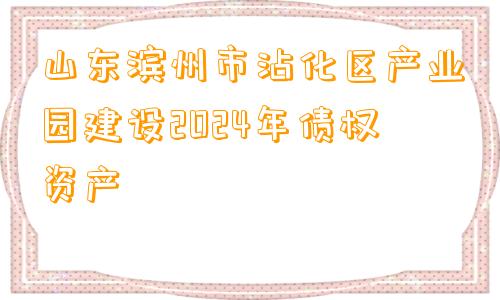 山东滨州市沾化区产业园建设2024年债权资产