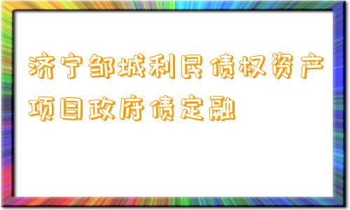 济宁邹城利民债权资产项目政府债定融