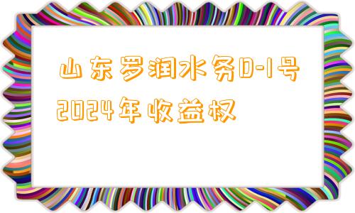 山东罗润水务D-1号2024年收益权