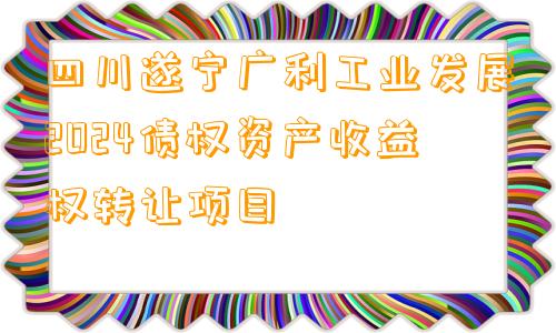 四川遂宁广利工业发展2024债权资产收益权转让项目