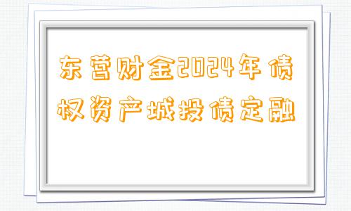 东营财金2024年债权资产城投债定融