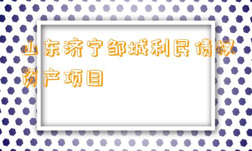 山东济宁邹城利民债权资产项目