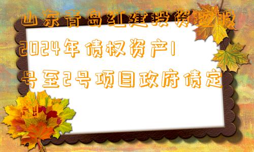 山东青岛红建投资控股2024年债权资产1号至2号项目政府债定融