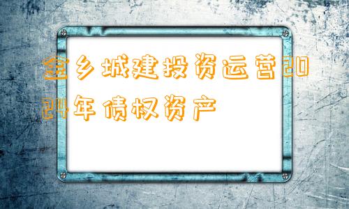 金乡城建投资运营2024年债权资产