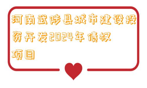 河南武陟县城市建设投资开发2024年债权项目