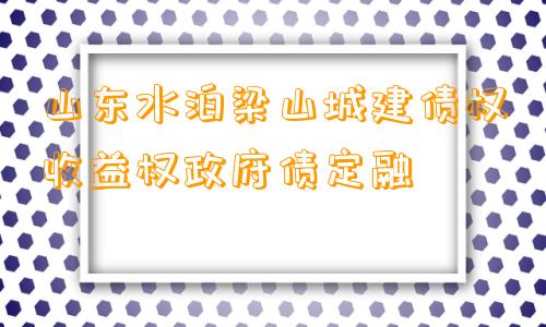 山东水泊梁山城建债权收益权政府债定融