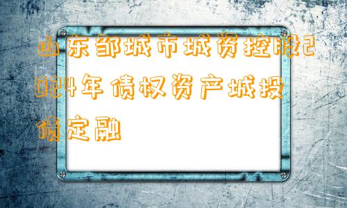 山东邹城市城资控股2024年债权资产城投债定融