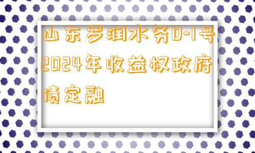 山东罗润水务D-1号2024年收益权政府债定融