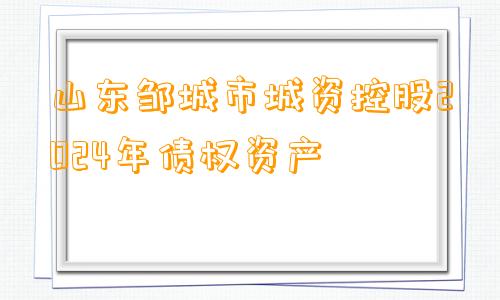 山东邹城市城资控股2024年债权资产