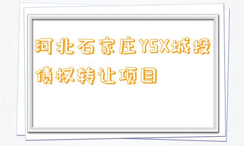 河北石家庄YSX城投债权转让项目