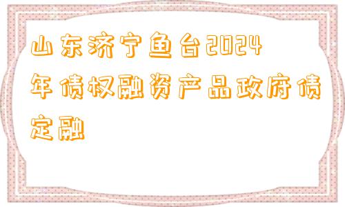 山东济宁鱼台2024年债权融资产品政府债定融