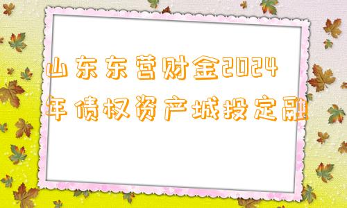 山东东营财金2024年债权资产城投定融