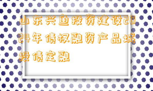 山东兴鱼投资建设2024年债权融资产品城投债定融