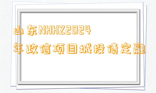 山东NHHZ2024年政信项目城投债定融