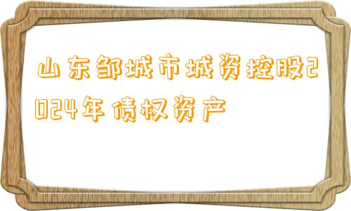 山东邹城市城资控股2024年债权资产