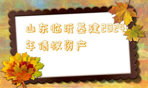 山东临沂基建2024年债权资产