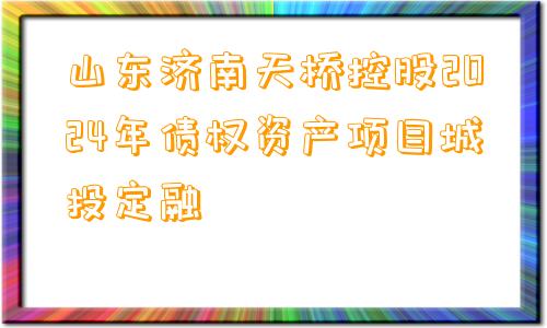 山东济南天桥控股2024年债权资产项目城投定融