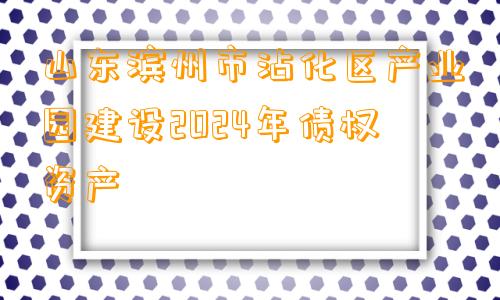 山东滨州市沾化区产业园建设2024年债权资产