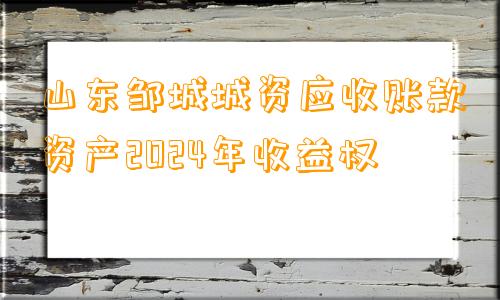 山东邹城城资应收账款资产2024年收益权