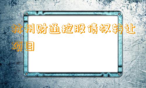 林州财通控股债权转让项目