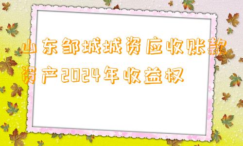 山东邹城城资应收账款资产2024年收益权