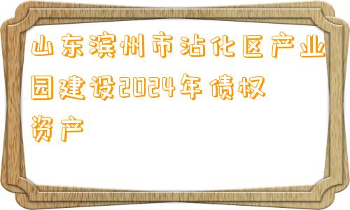 山东滨州市沾化区产业园建设2024年债权资产