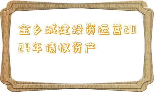 金乡城建投资运营2024年债权资产