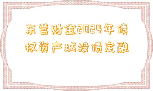 东营财金2024年债权资产城投债定融