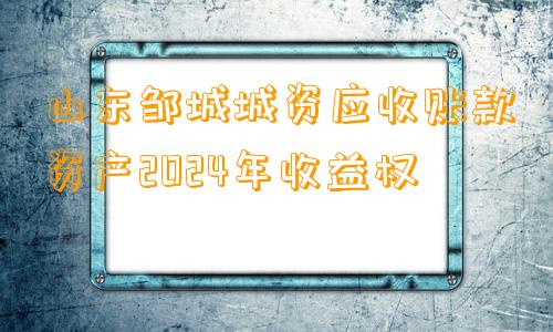 山东邹城城资应收账款资产2024年收益权