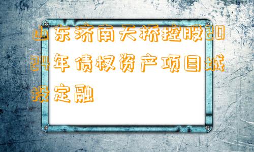 山东济南天桥控股2024年债权资产项目城投定融