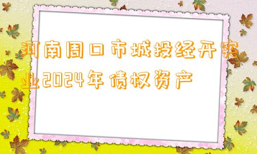 河南周口市城投经开实业2024年债权资产