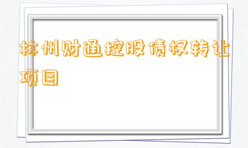 林州财通控股债权转让项目