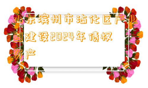 山东滨州市沾化区产业园建设2024年债权资产