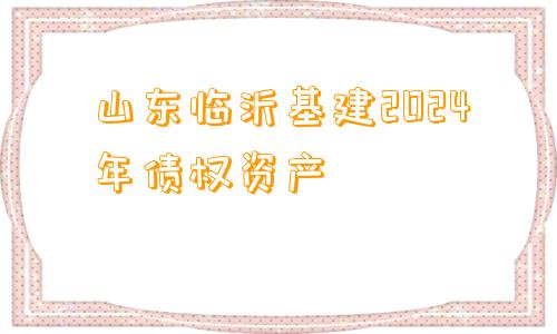 山东临沂基建2024年债权资产