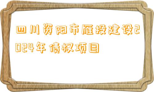 四川资阳市雁投建设2024年债权项目