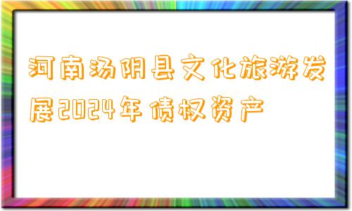 河南汤阴县文化旅游发展2024年债权资产