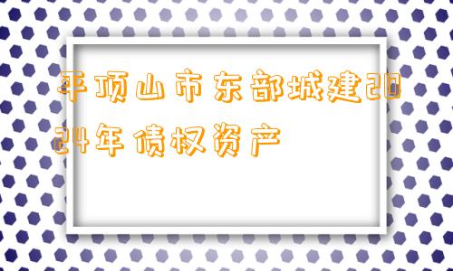 平顶山市东部城建2024年债权资产