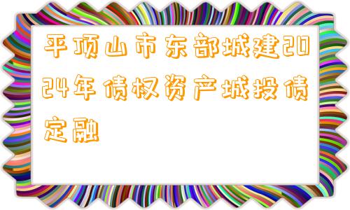 平顶山市东部城建2024年债权资产城投债定融