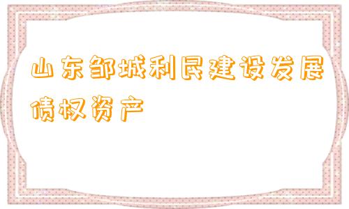 山东邹城利民建设发展债权资产